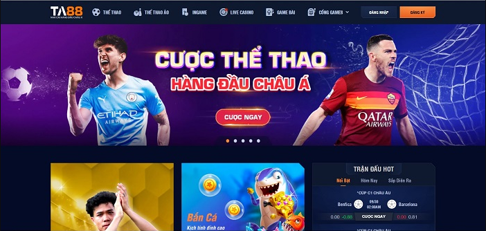 Giao diện website của nhà cái